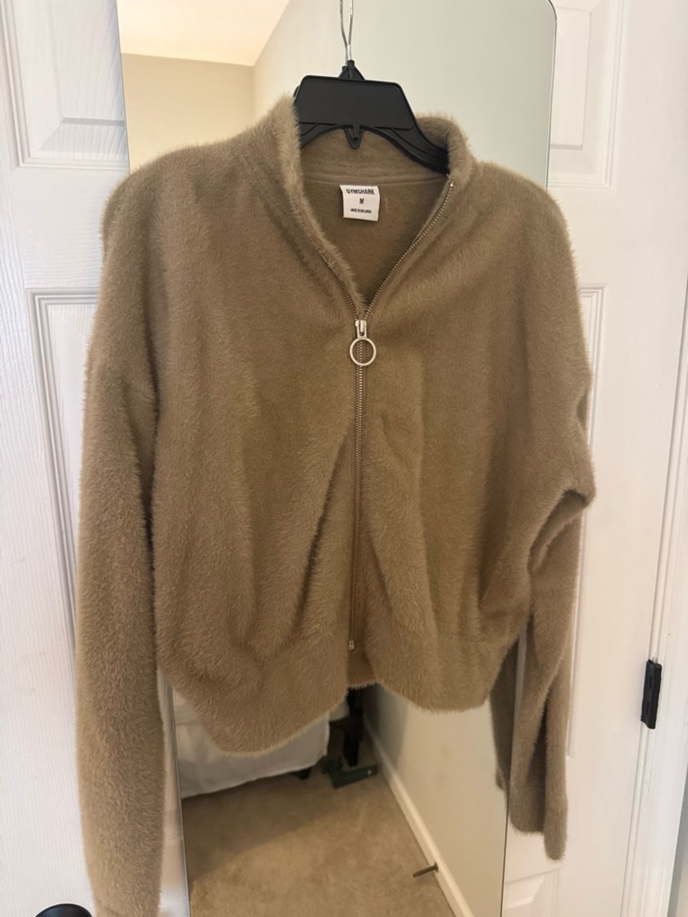 Gymshark Camel Teddy Zip-Up Jacket